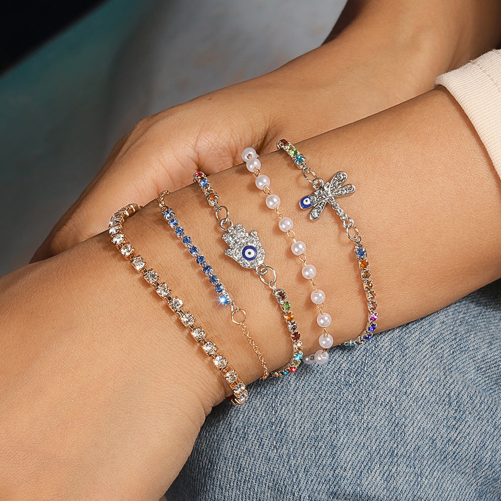 Wholesale Palm love eye bracelet evil eye bracelet set