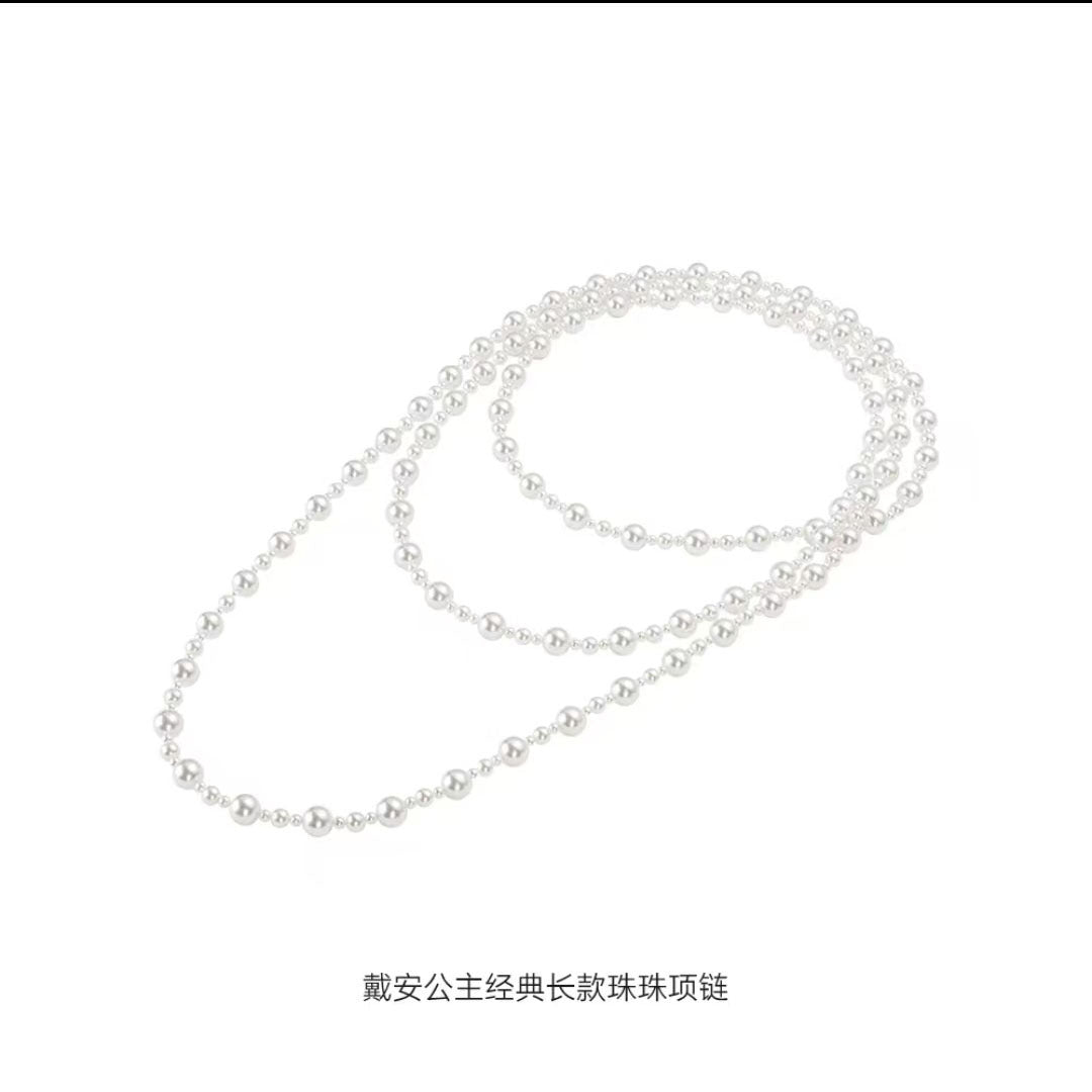 Wholesale  pearl  long non-fading beaded sweater necklaces