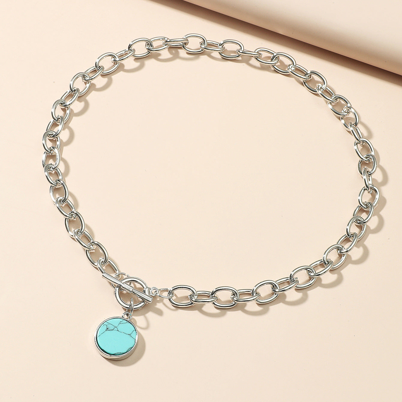 Wholesale 2 Pairs/Pack Turquoise Alloy Necklace Clavicle Chain Choker Necklace ACC-NE-JunJie006