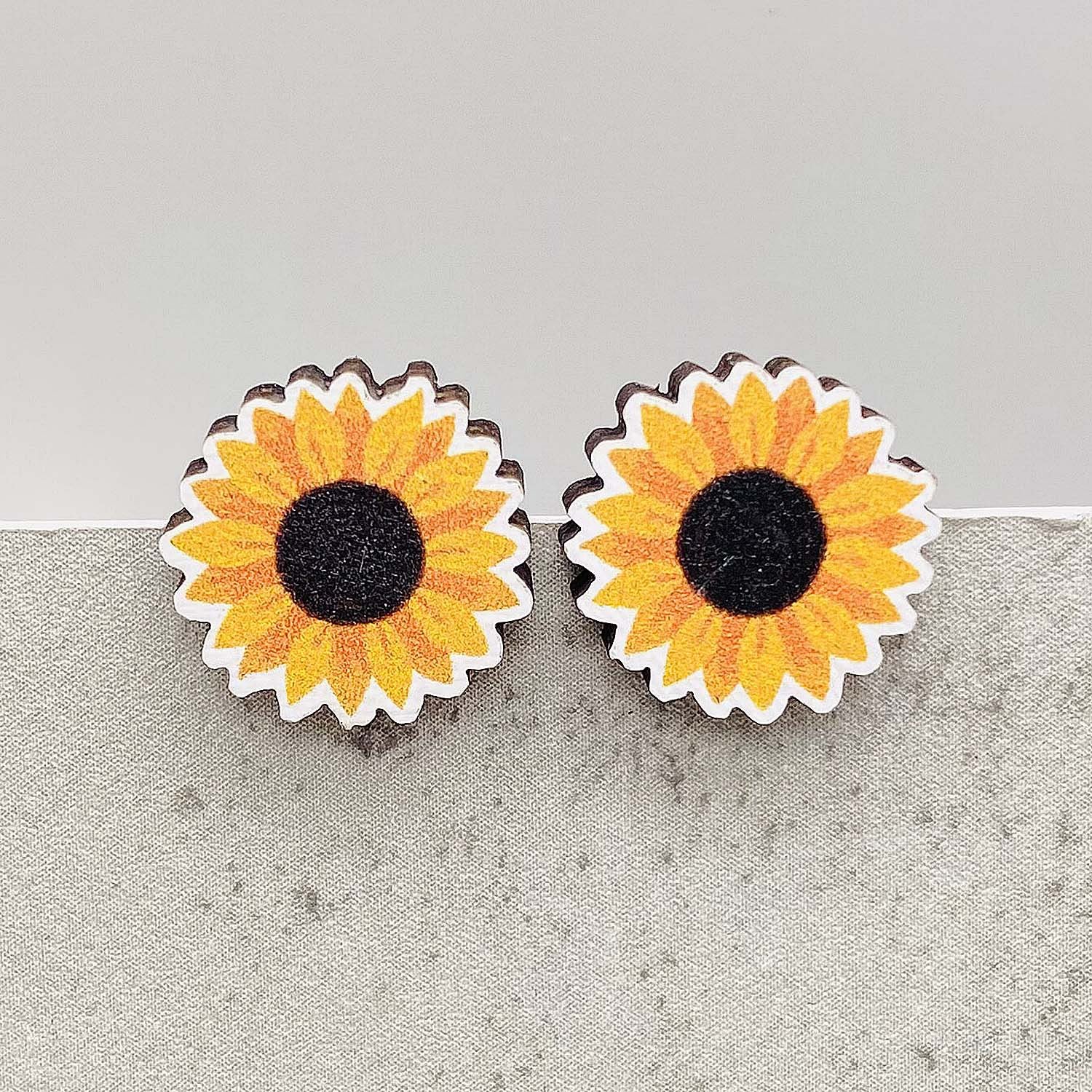 Pendientes de madera enano de calabaza de calabaza de calabaza de hojas de maple al por mayor de Acción de Gracias