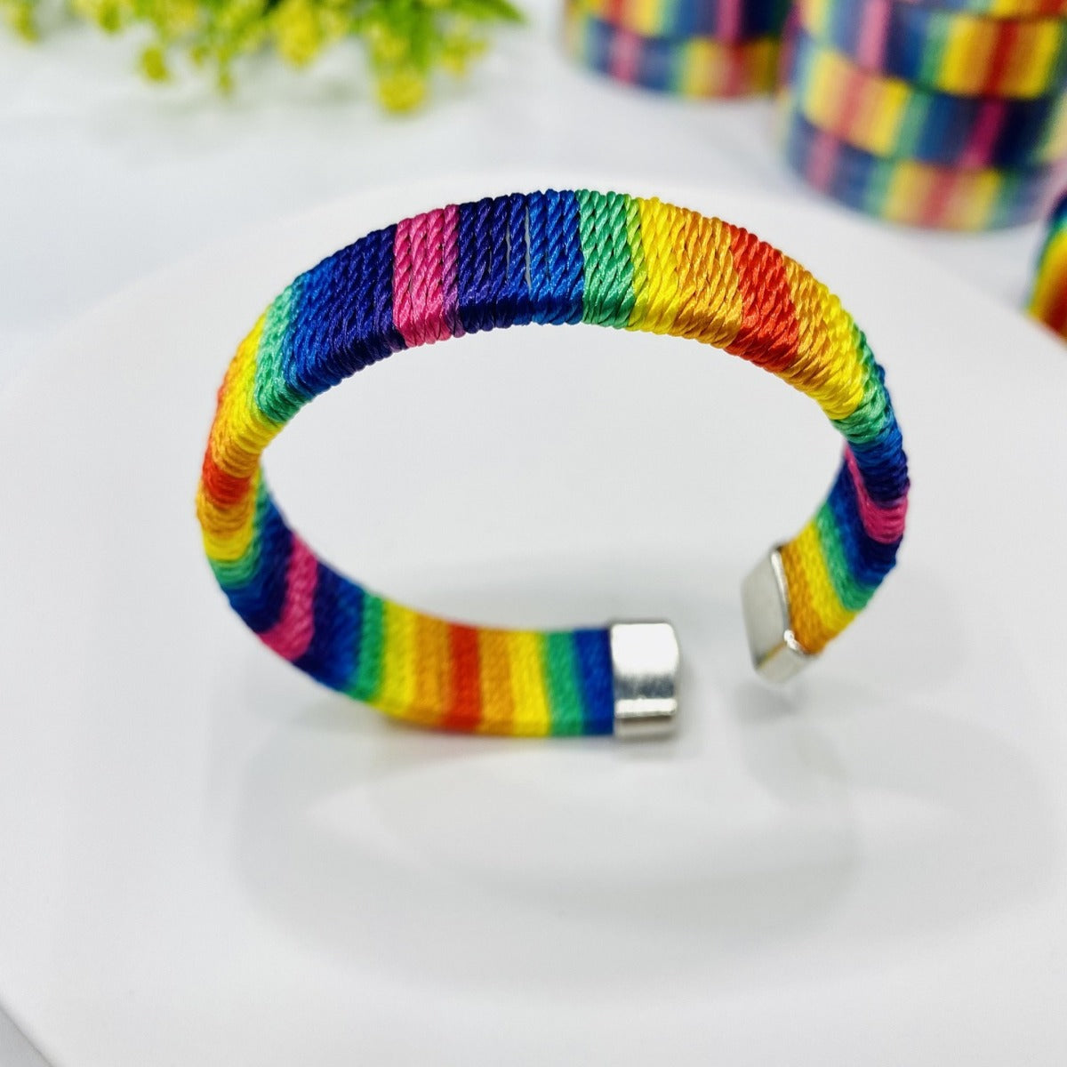 Wholesale LGBT Six Color Thread Braided Rainbow Bracelet LOVE Color Rope Heart Bracelets ACC-BT-Guangg004