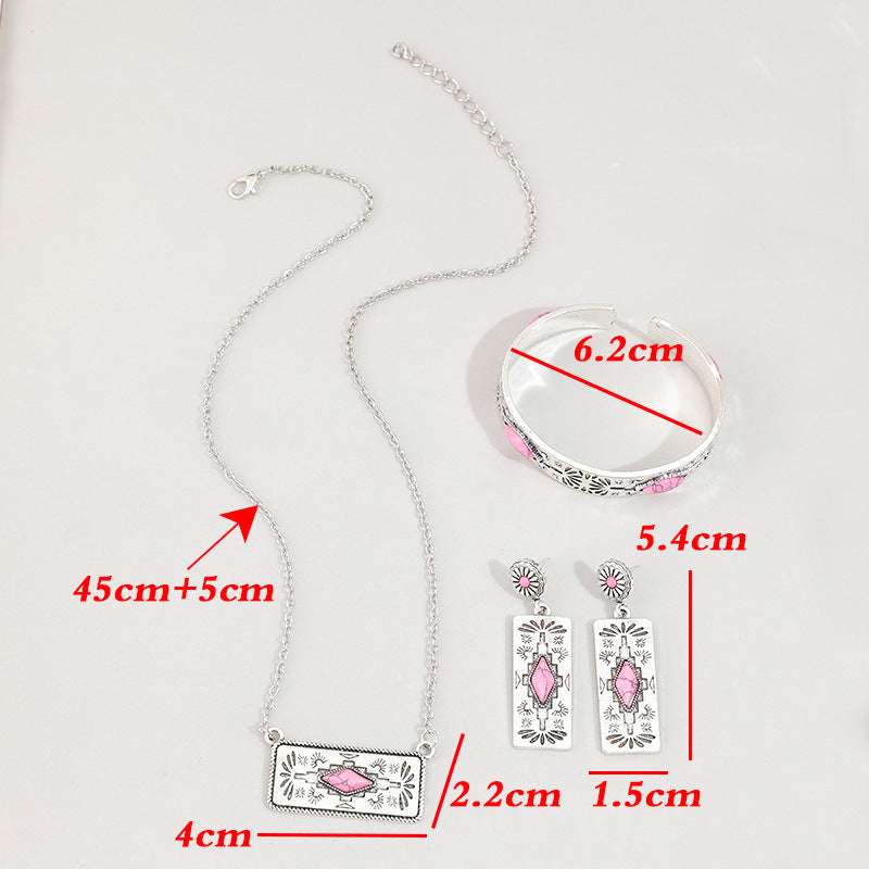 Wholesale Bohemian Retro Style Pumpkin Flower Necklace Earrings