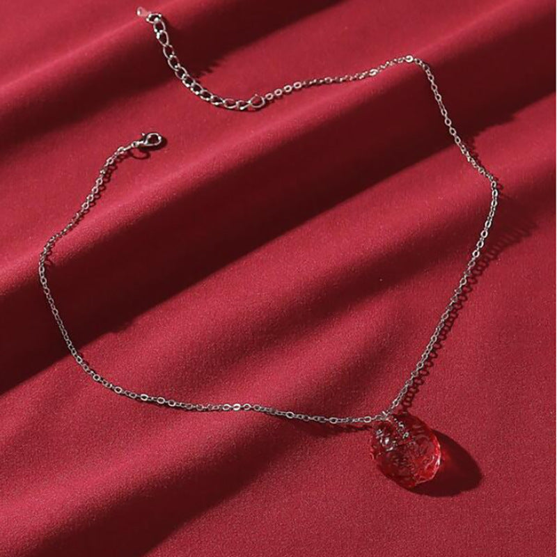 Wholesale Halloween Goth Theme New Red brain funny necklace