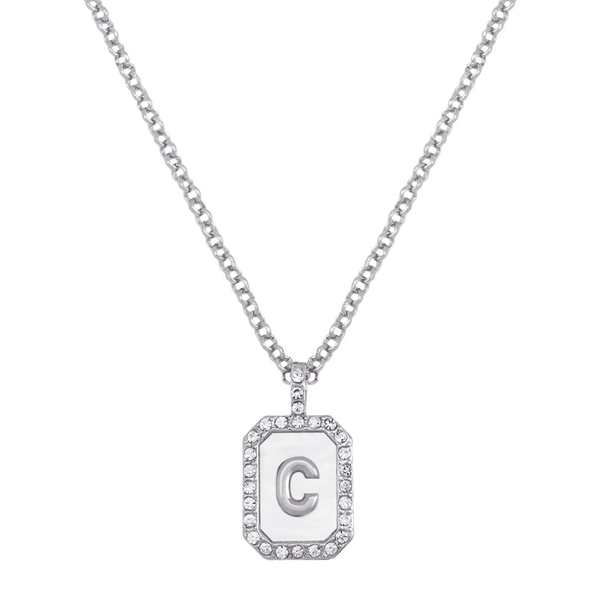 Wholesale Letter Diamond Set Alloy Necklace ACC-NE-JiaQi001