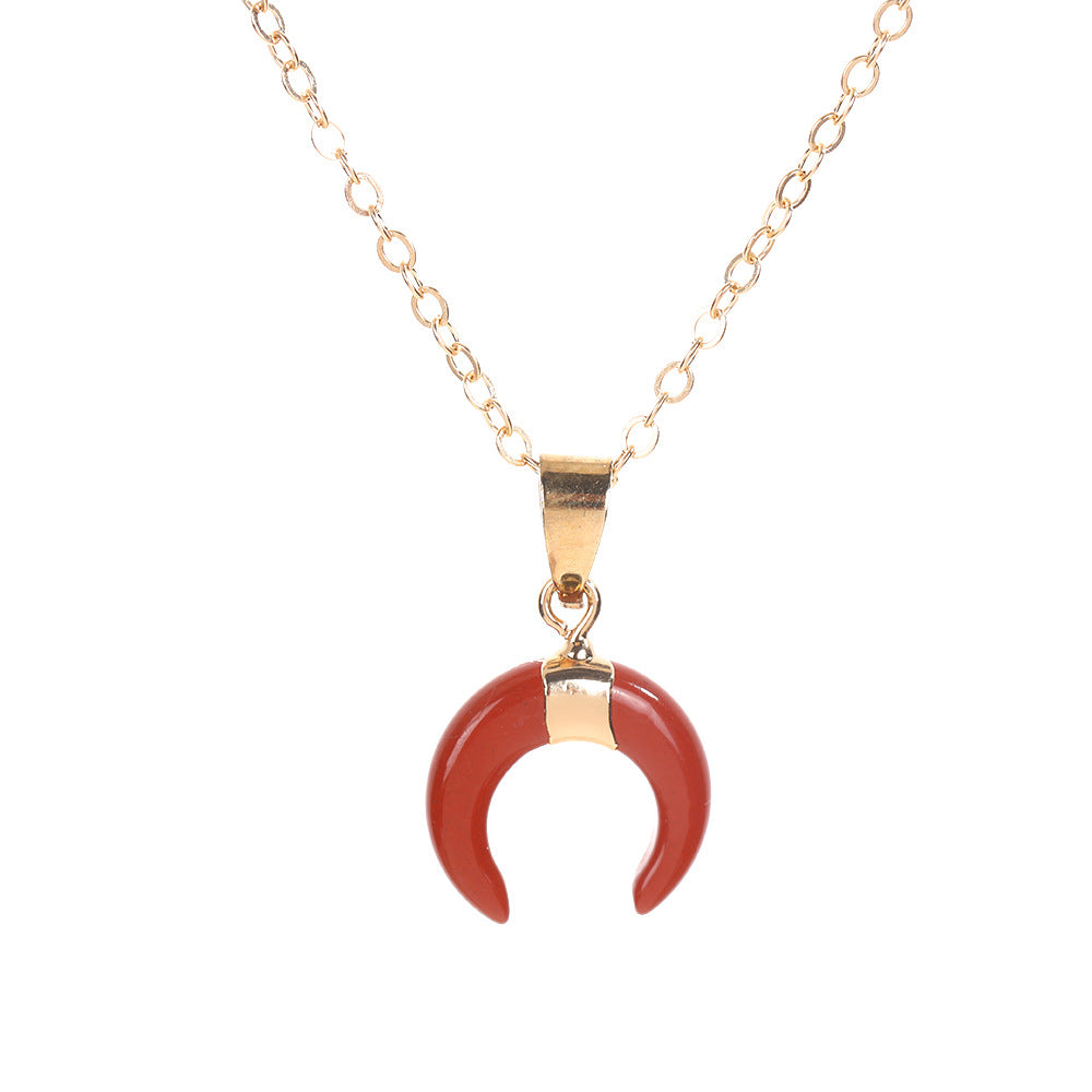 Wholesale Quartz Moon Pendant Necklace Minimalist Jewelry Accessory For Everyday Wear