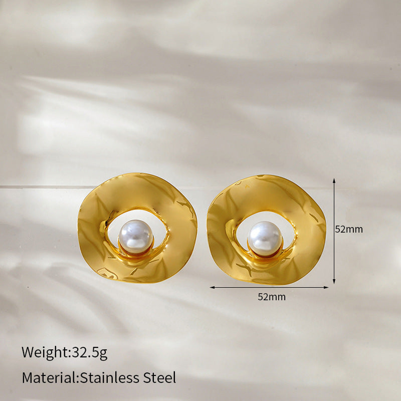 Wholesale  Luxury Geometric Shape Stainless Steel Earrings