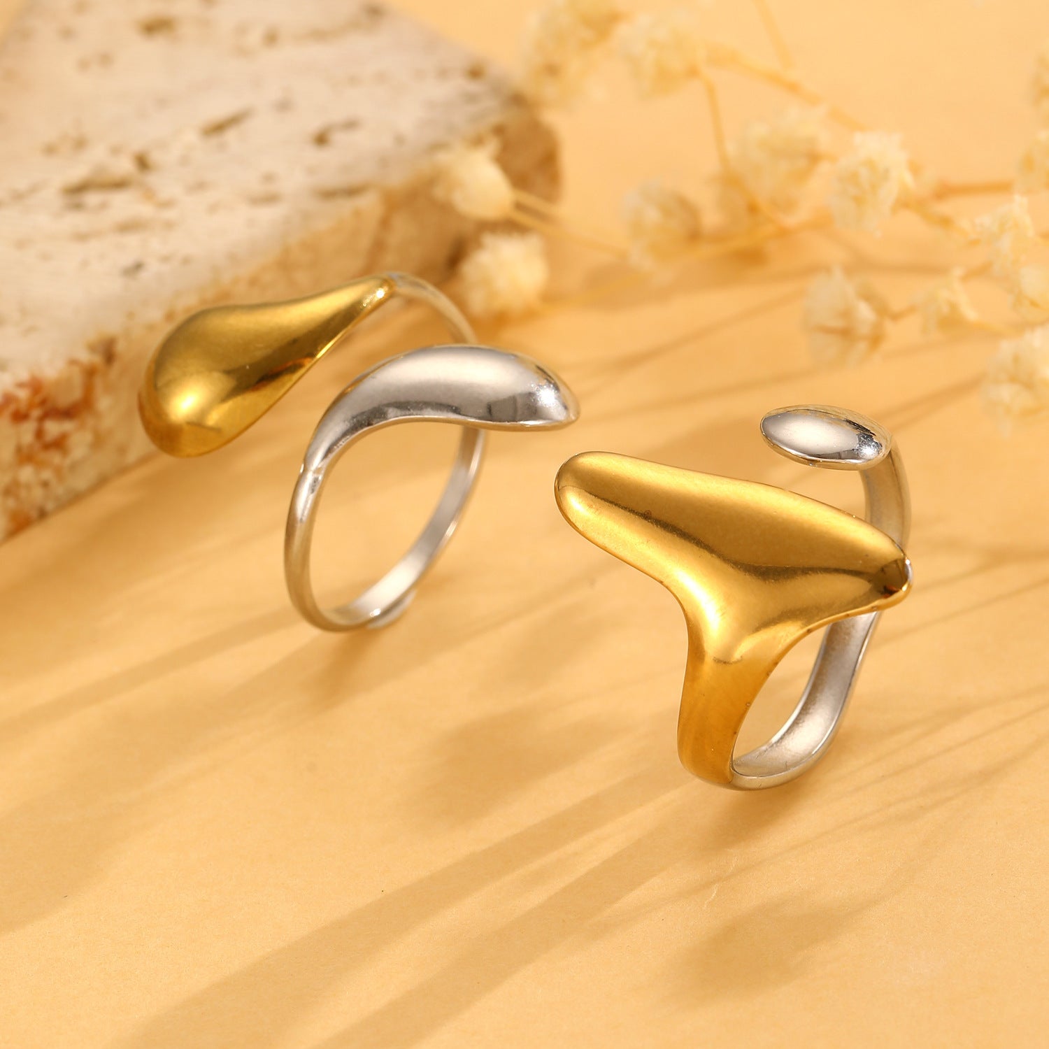 Wholesale Water Wave Open Hydraulic Stainless Steel Ring