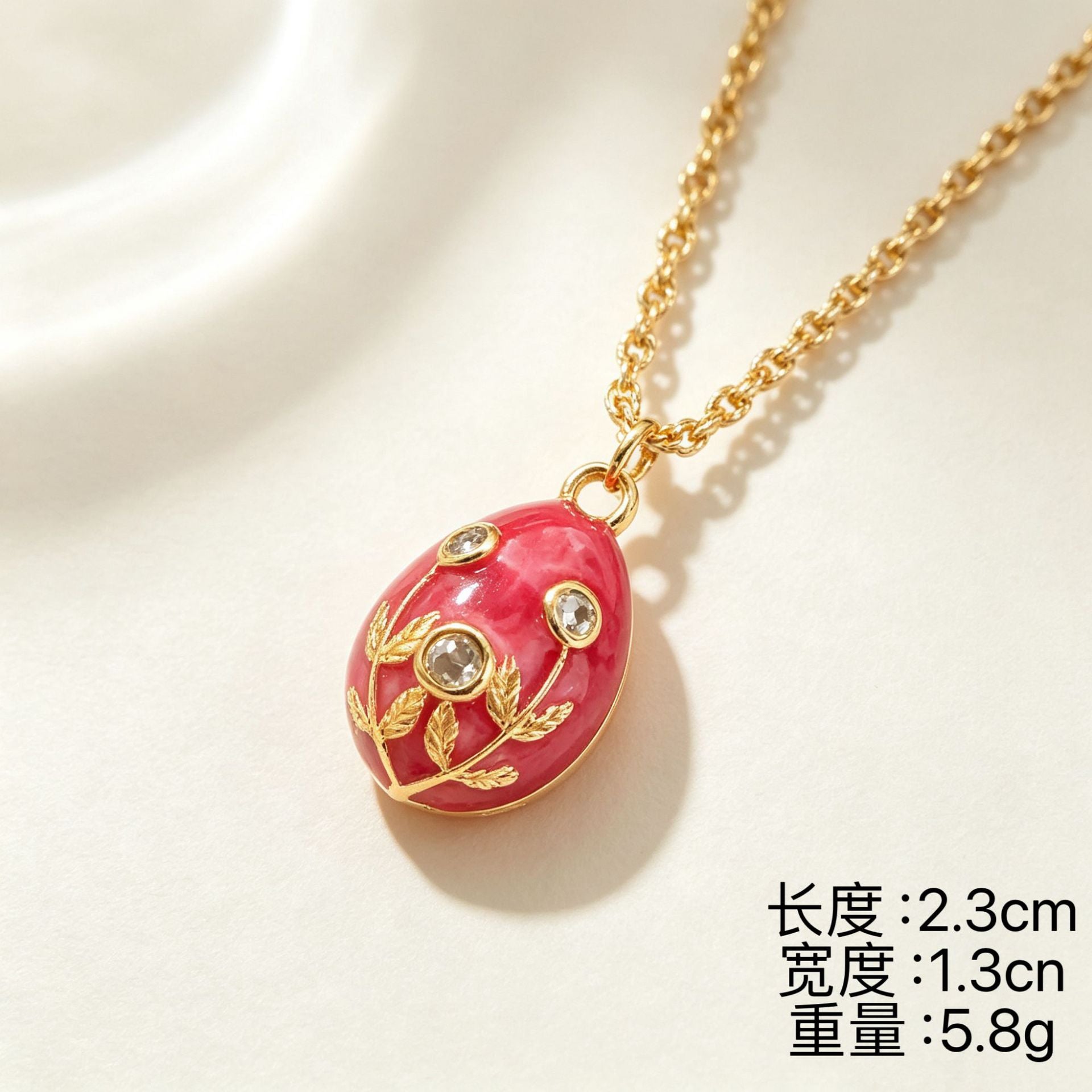 Wholesale Gold Plated Easter Egg Pendant Necklace Fashion Accessory for Party