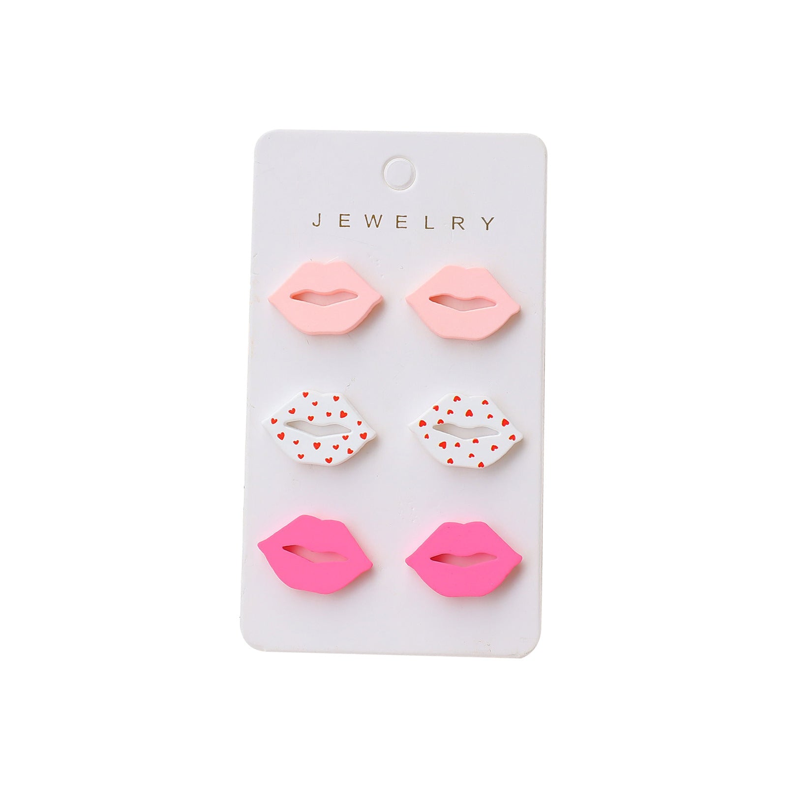 Wholesale 3pcs/set acrylic lacquer lip shape Valentine's Day earrings