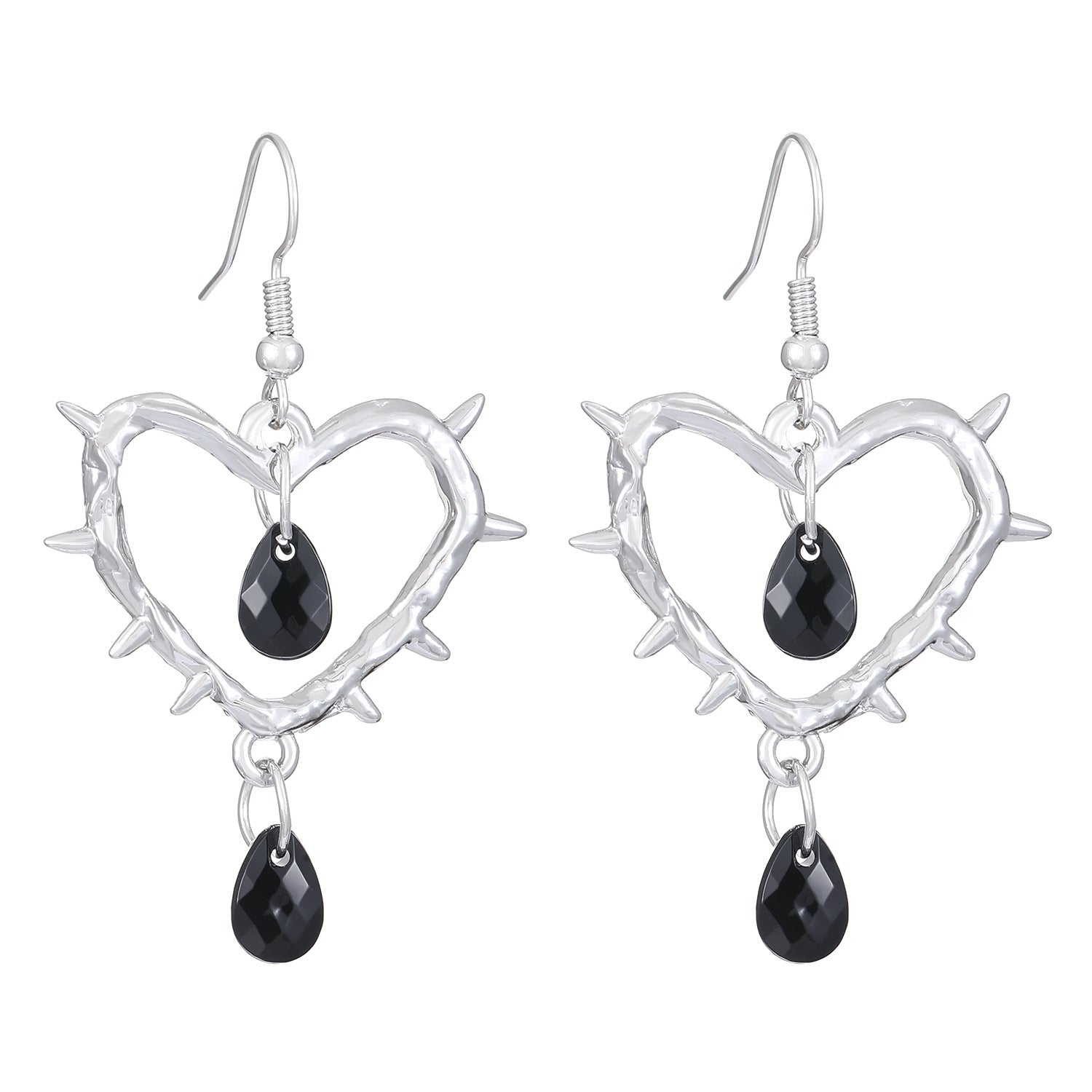 Wholesale Gothic Punk Heart n Cross Teardrop Earrings For Women Vintage Style Jewelry Accessory Party
