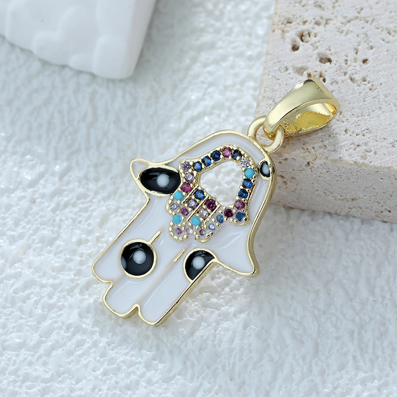 Wholesale Gold Plated Copper Eye Pendant Necklace with Zircon - Trendy Jewelry Accessory for Women