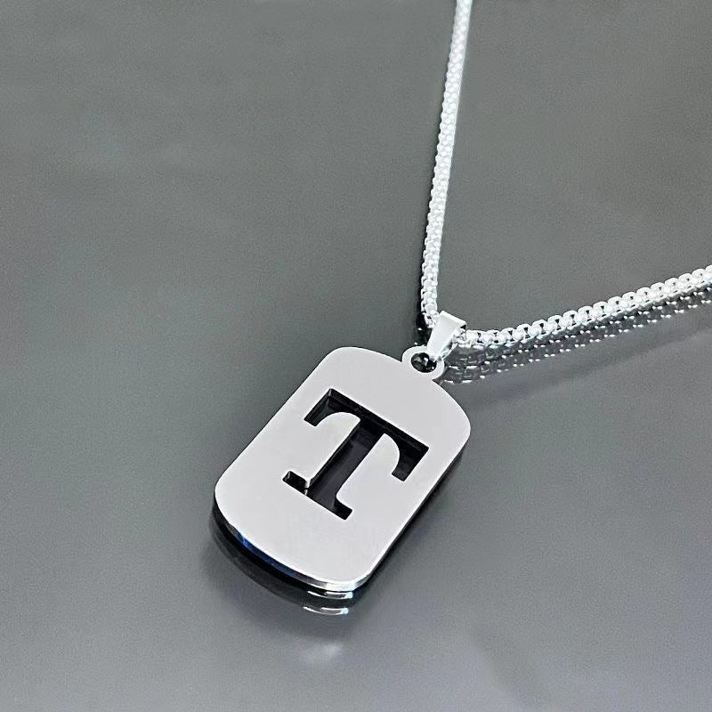 Wholesale  26 English letter necklace titanium steel chain