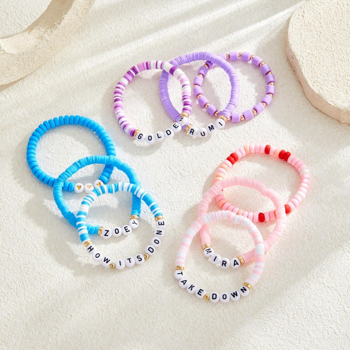 Wholesale polymer clay letter bracelet set ACCVIP