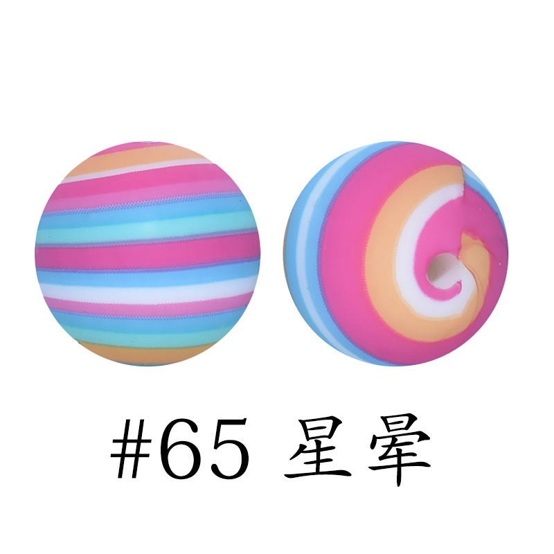 Wholesale 50pcs 15mm Western Style Leopard Skull Color Aztec Printed Silicone Balls Beads ACC-BDS-HeSheng009