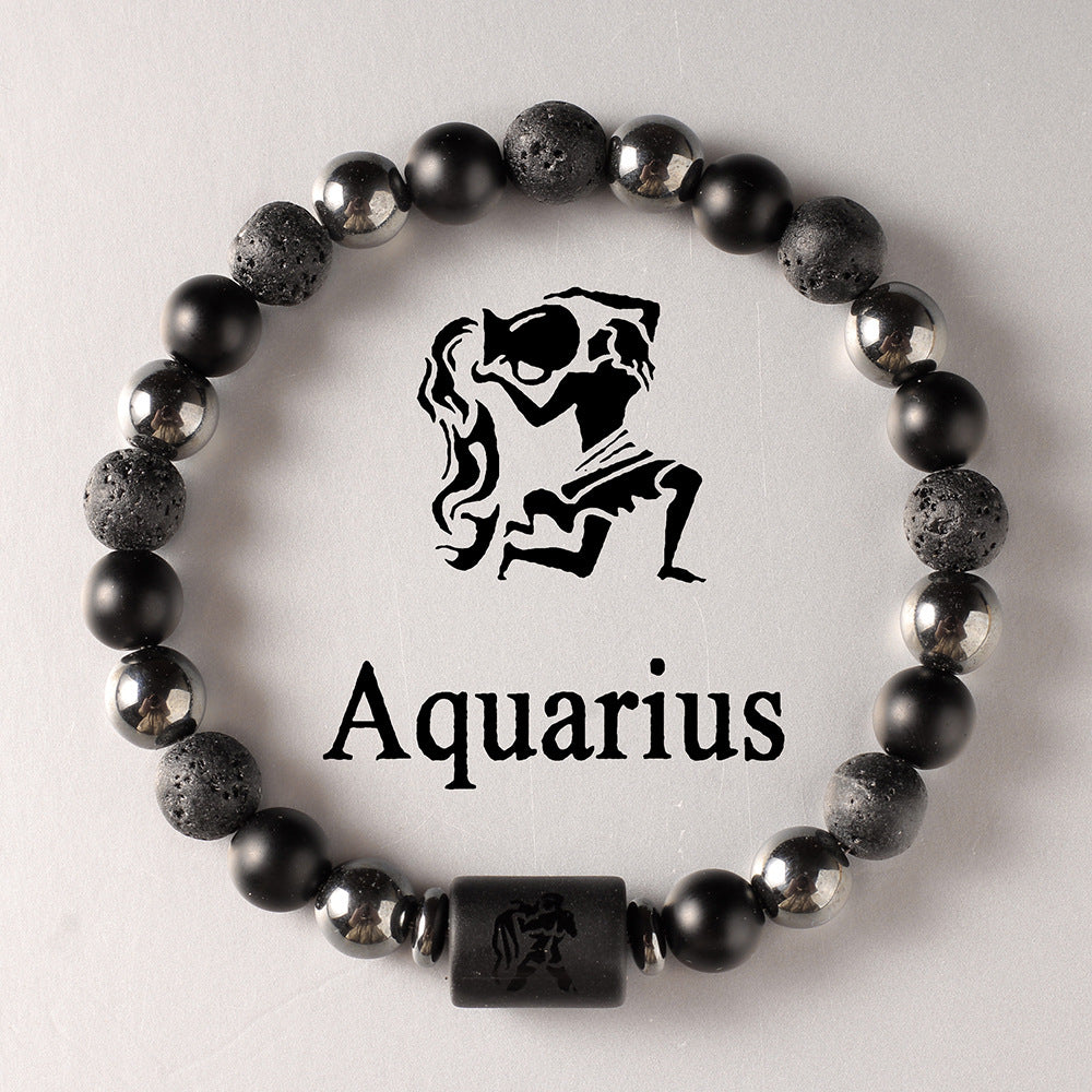 Wholesale 2PCS Natural stone 12 zodiac sign bracelet