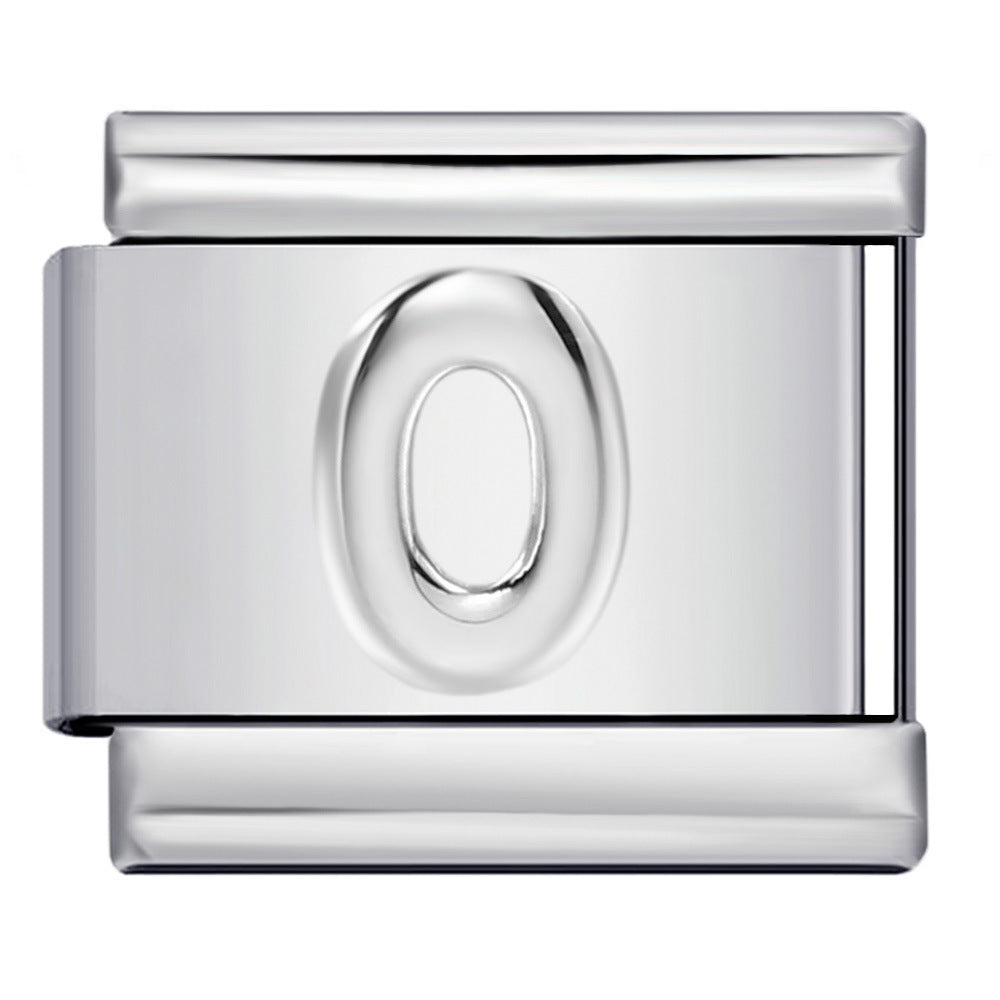 Wholesale  Italian Charm Bracelet 9mm DIY convex 26-letter  Creative Stainless Steel Composable Bracelet