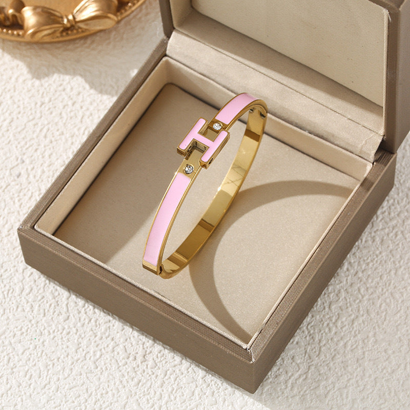 Wholesale Stainless Steel Enamel Letter Bracelet ACCVIP-BT-KuCai008