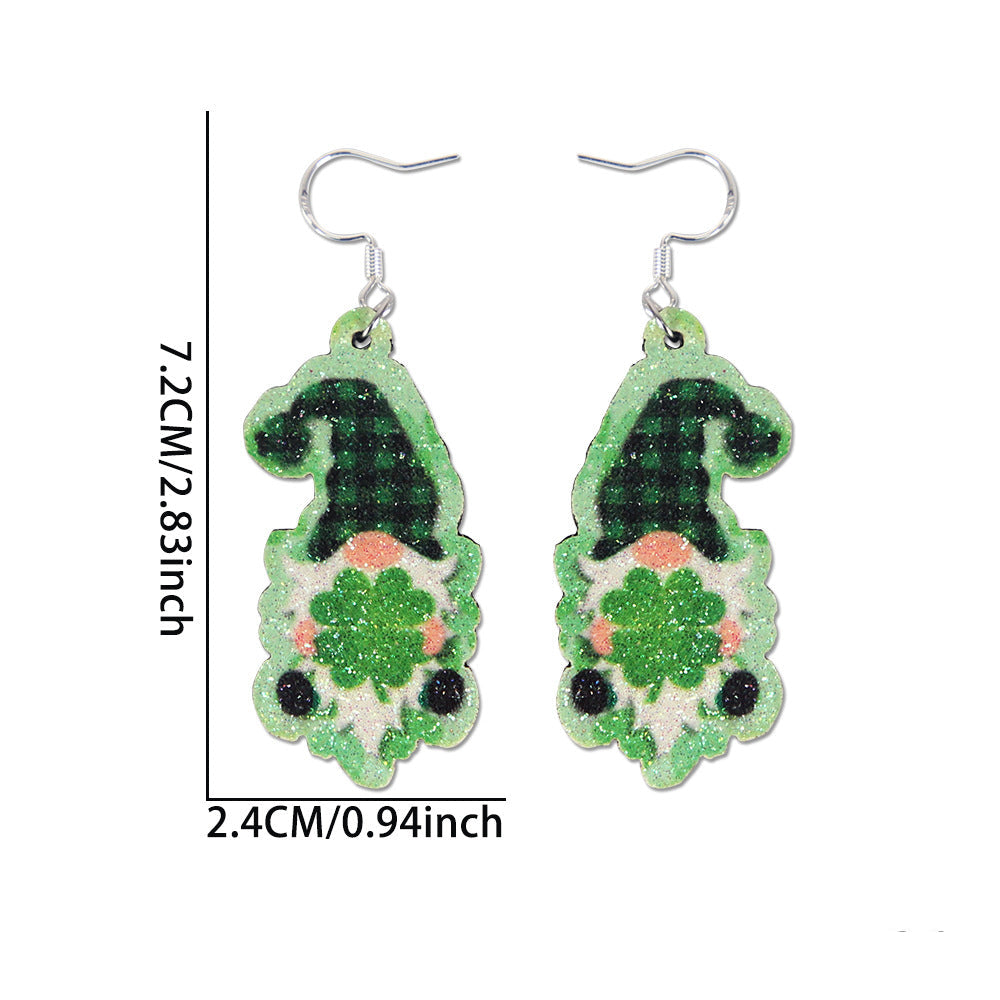 Wholesale St. Patrick's Day Earrings Green Clover Hat Earrings