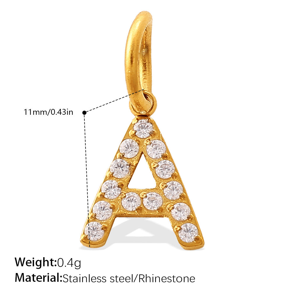Wholesale Diamond-Encrusted 26 English Letter Charms for Jewelry