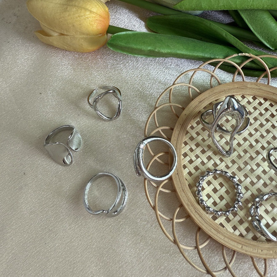 Wholesale Fashionable geometric exquisite design ring 9-piece set