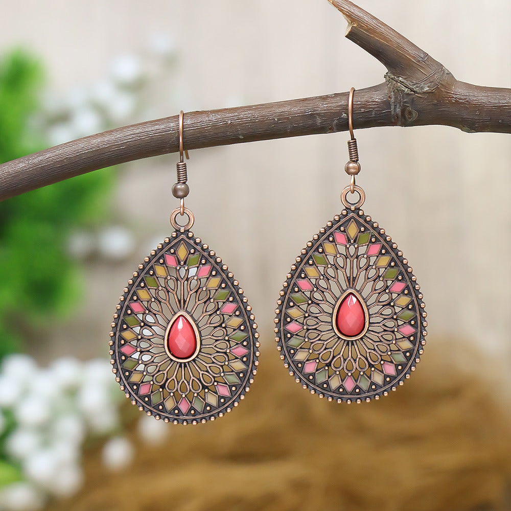 Wholesale Bohemian Drop Earrings Colorful Ethnic Style Everyday Wear Gift