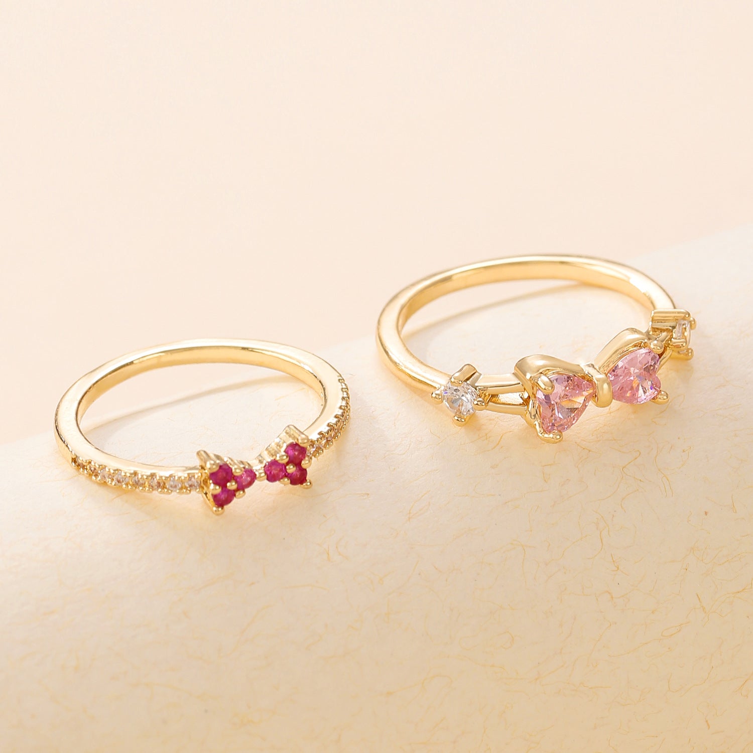 Wholesale gold   love zircon exquisite ring