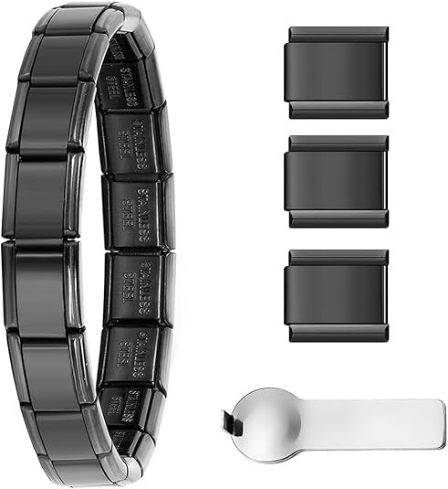 Nuovo set di braccialetti modulari italiani multicolori all'ingrosso, braccialetto di giunzione fai-da-te in acciaio al titanio, affascinante confezione regalo di gioielli modulari