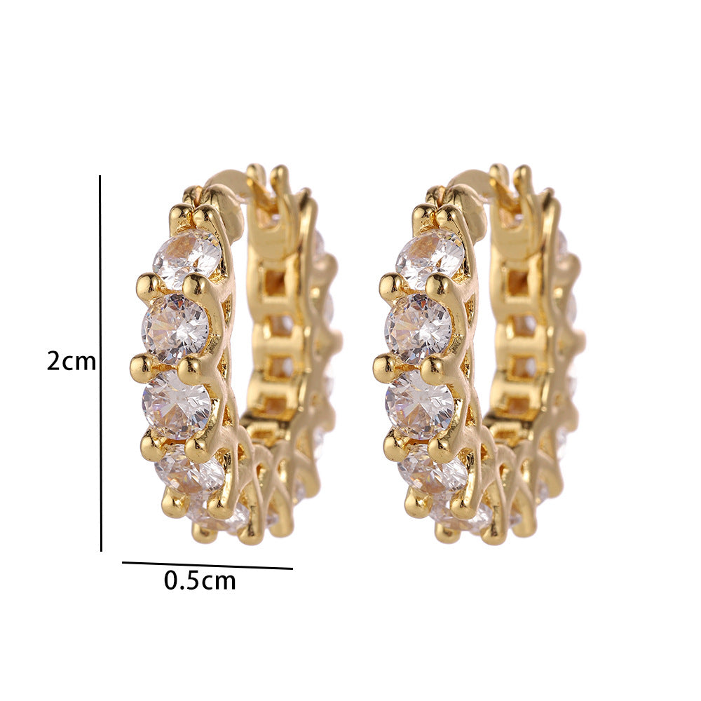Wholesale Modern Butterfly Flower Earrings With Micro Set Zircon 18K Gold Plated Copper Fashion Party Gift Jewelry Accessory