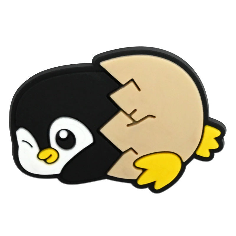 Wholesale   Random 100pcs Creative Cartoon Penguin Series PVC Soft Rubber Shoe Buckle Decoration