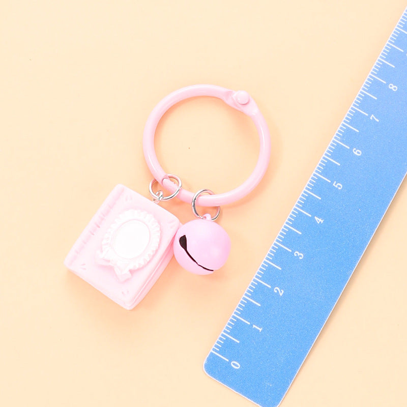 Wholesale Book Bell Keychain Cute Cartoon Hanger Resin Accessories ACC-KC-HuiMei002