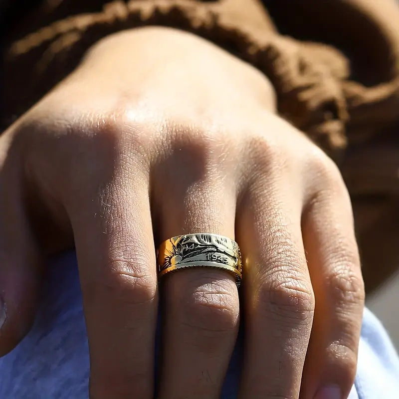 Wholesale Retro Ring Personalized Antique Coins Morgan Ring
