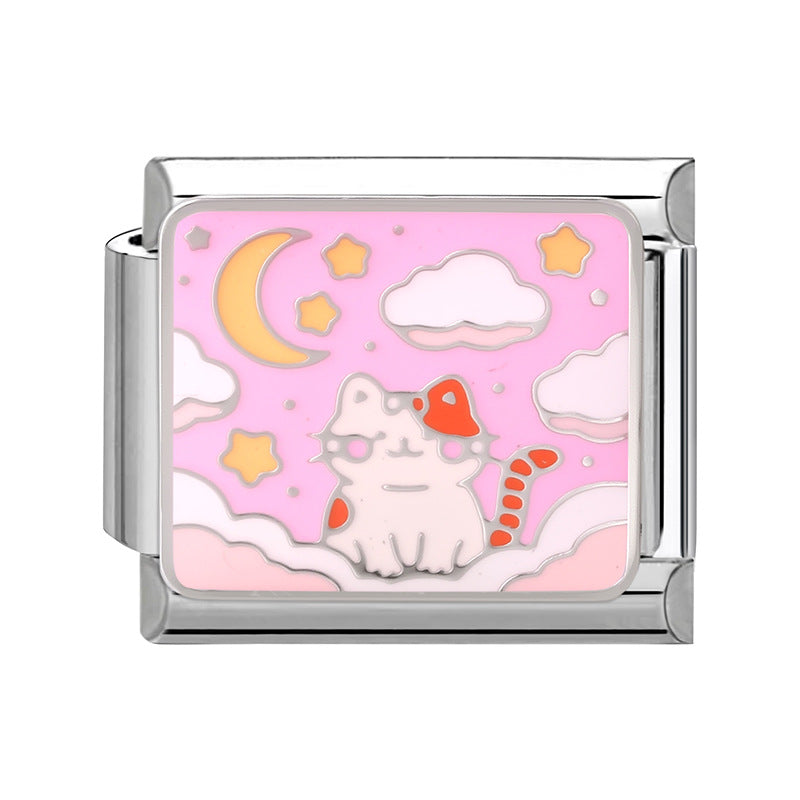 Wholesale Italian Charm Bracelet 9mm DIY Cartoon animal-themed   Stainless Steel Composable Bracelet