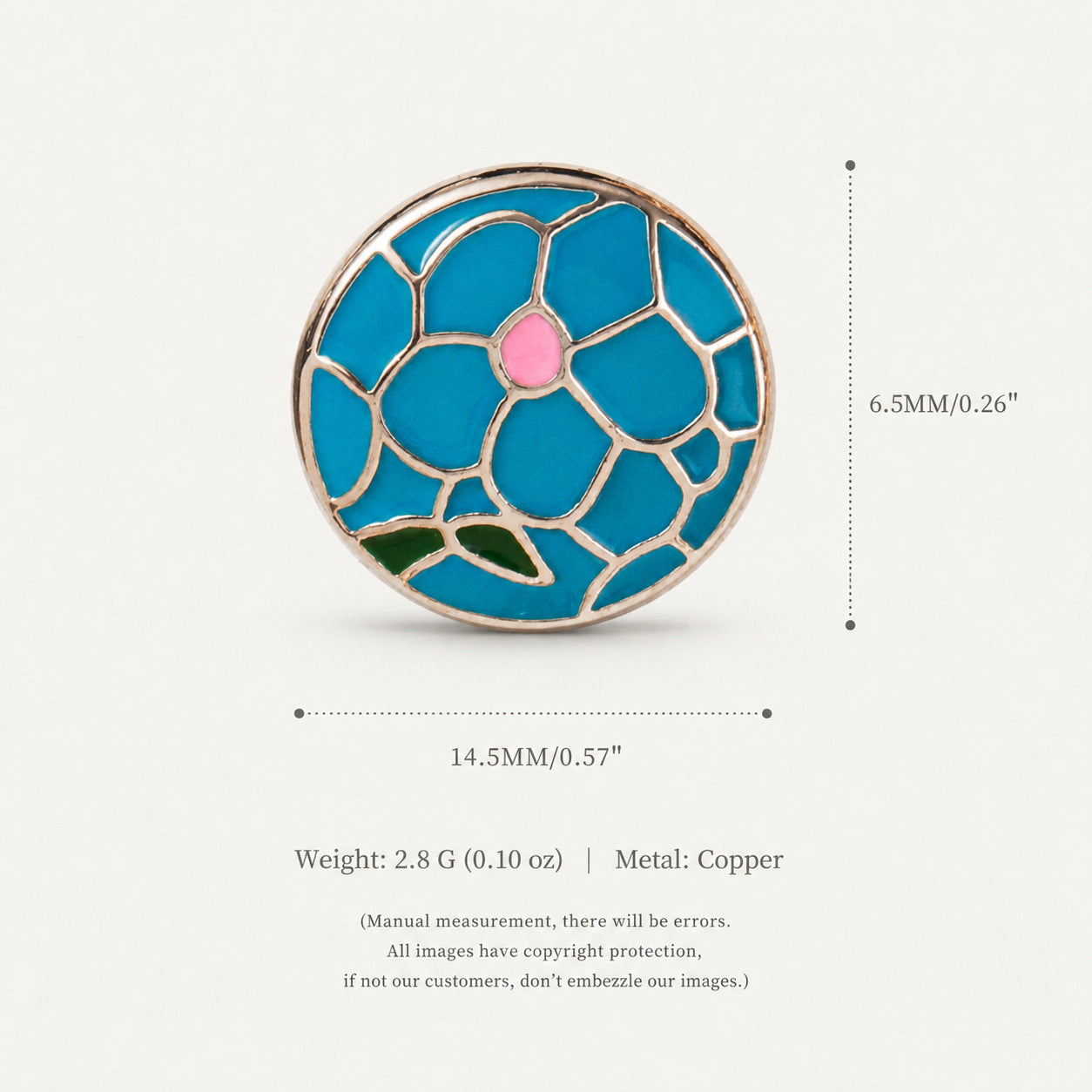 Wholesale Electroplated Copper Flip Flop Charm Blue Flower Pearl Enamel Versatile Decorative Accent For Everyday Wear