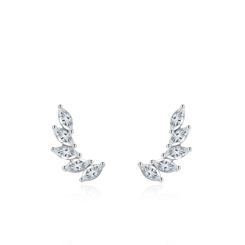 Wholesale s925 Silver Feather Wing Earrings