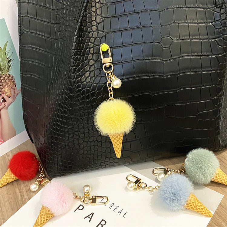 Wholesale Cartoon Pearl Ice Cream Plush Keychain ACC-KC-KaiYue012