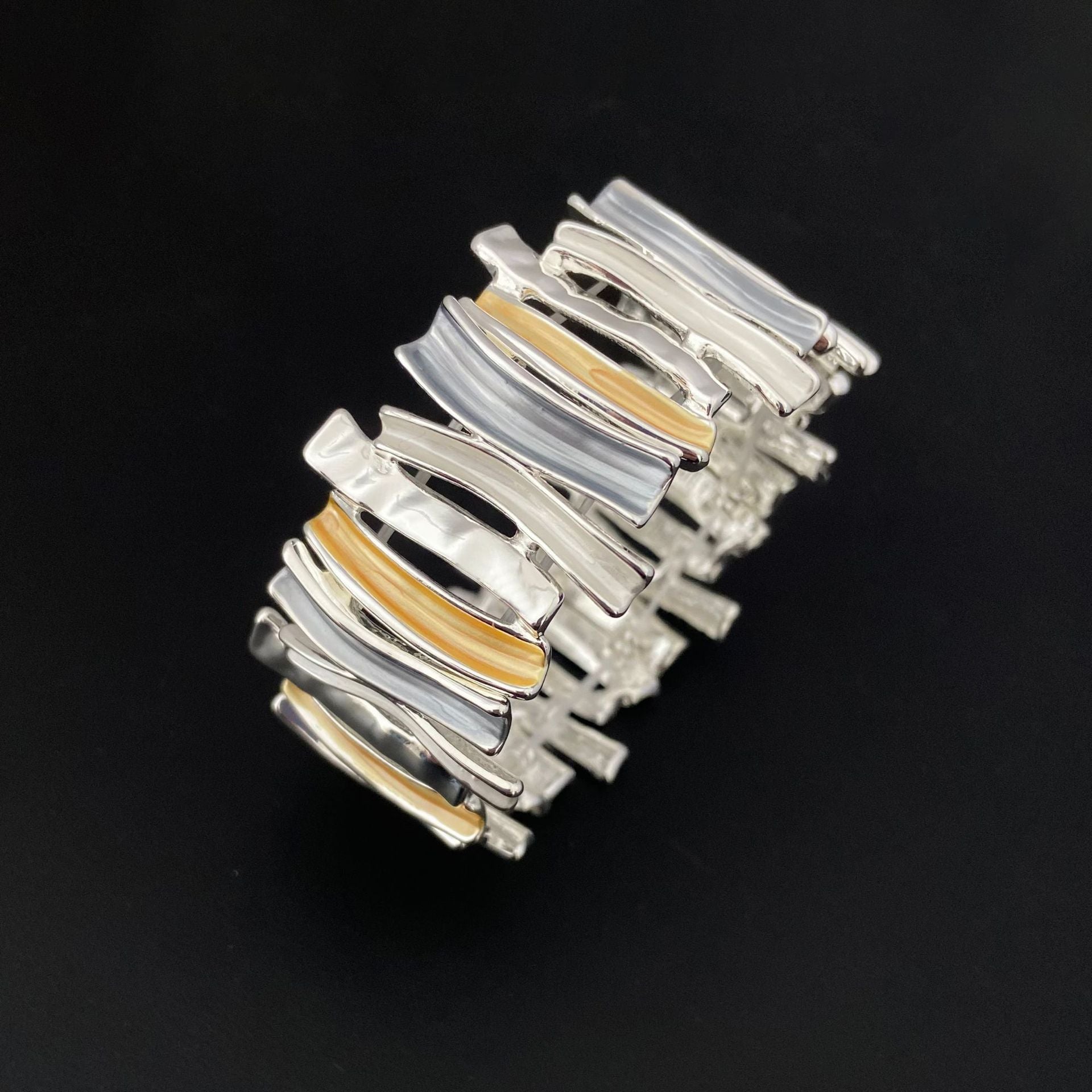 Wholesale  creative irregular geometric oil dripping environmental protection alloy elastic bracelet