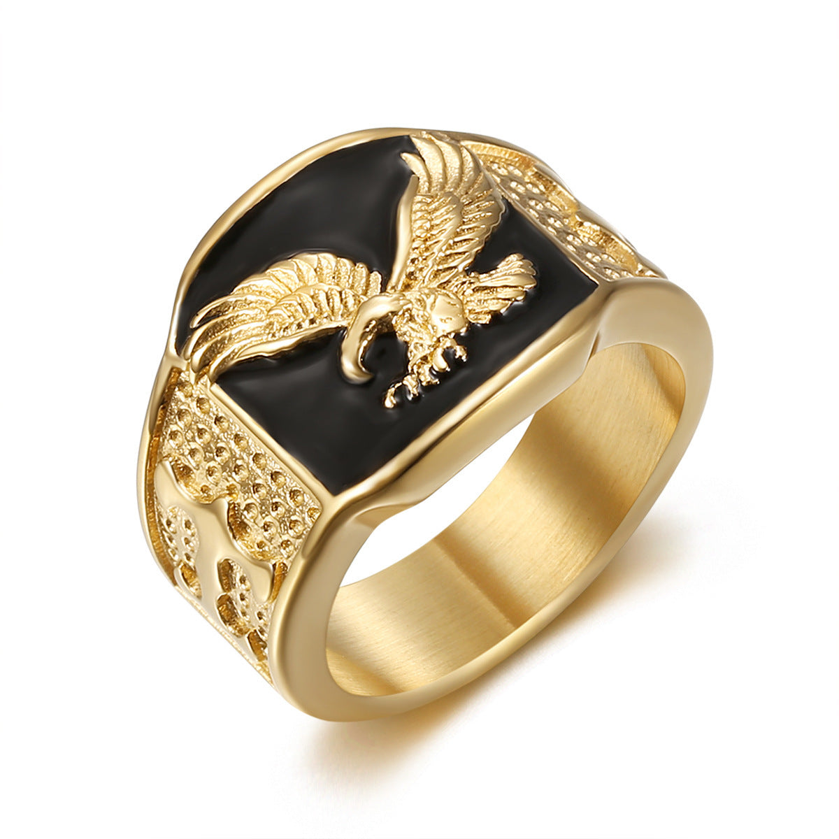 Wholesale Gold Eagle Flying Design Men' s Ring Stylish Fashion Accessory Boutique Resale