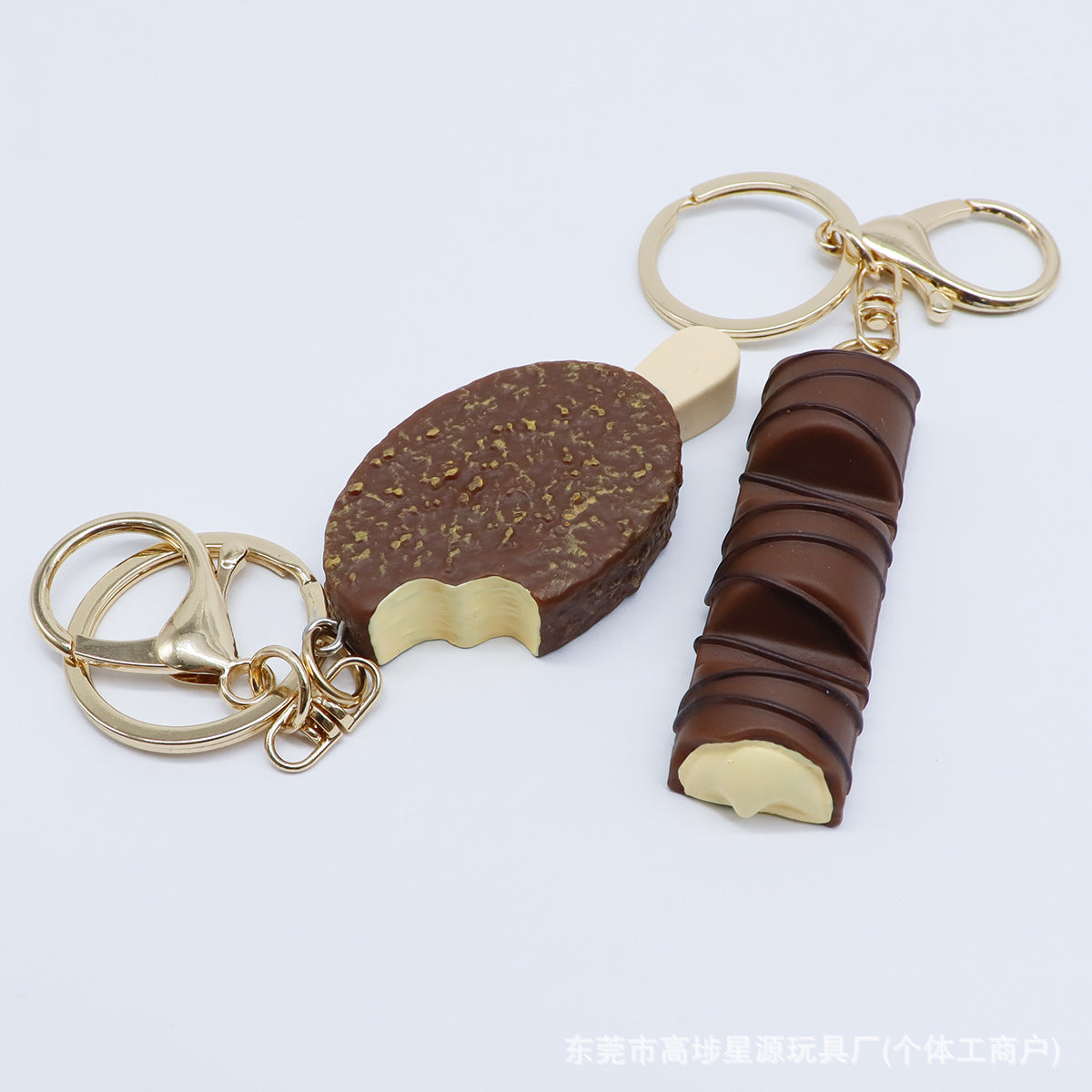 Wholesale Mini Artificial Resin Chocolate Cake Keychain Bag Charm Everyday Accessory