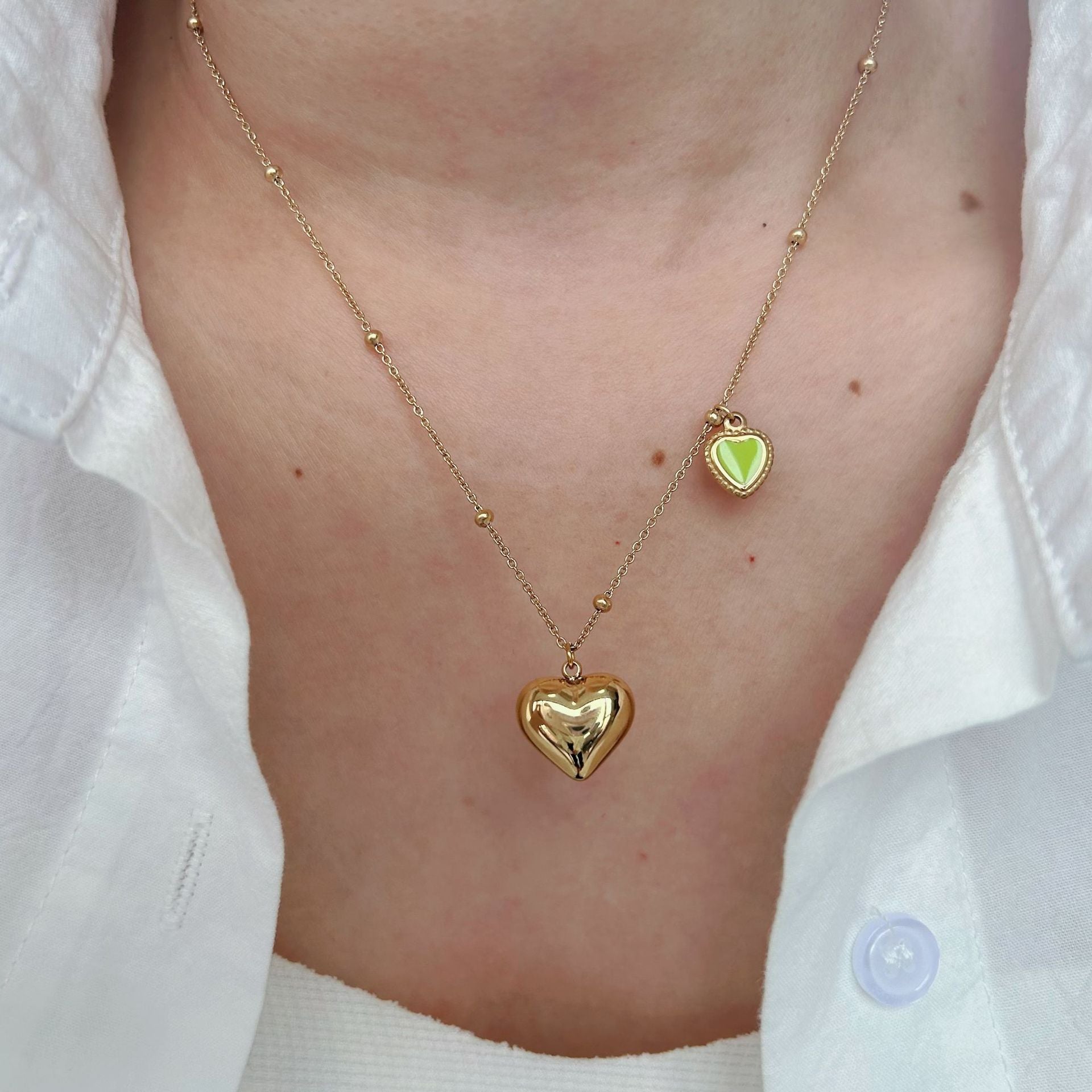 Wholesale Stainless steel Devil's Eye Natural Stone Bamboo Bead Necklace