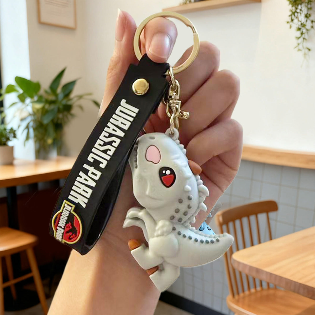 Commercio all'ingrosso dinosauro giurassico portachiavi ciondolo cartoon anime Tyrannosaurus Rex Triceratops