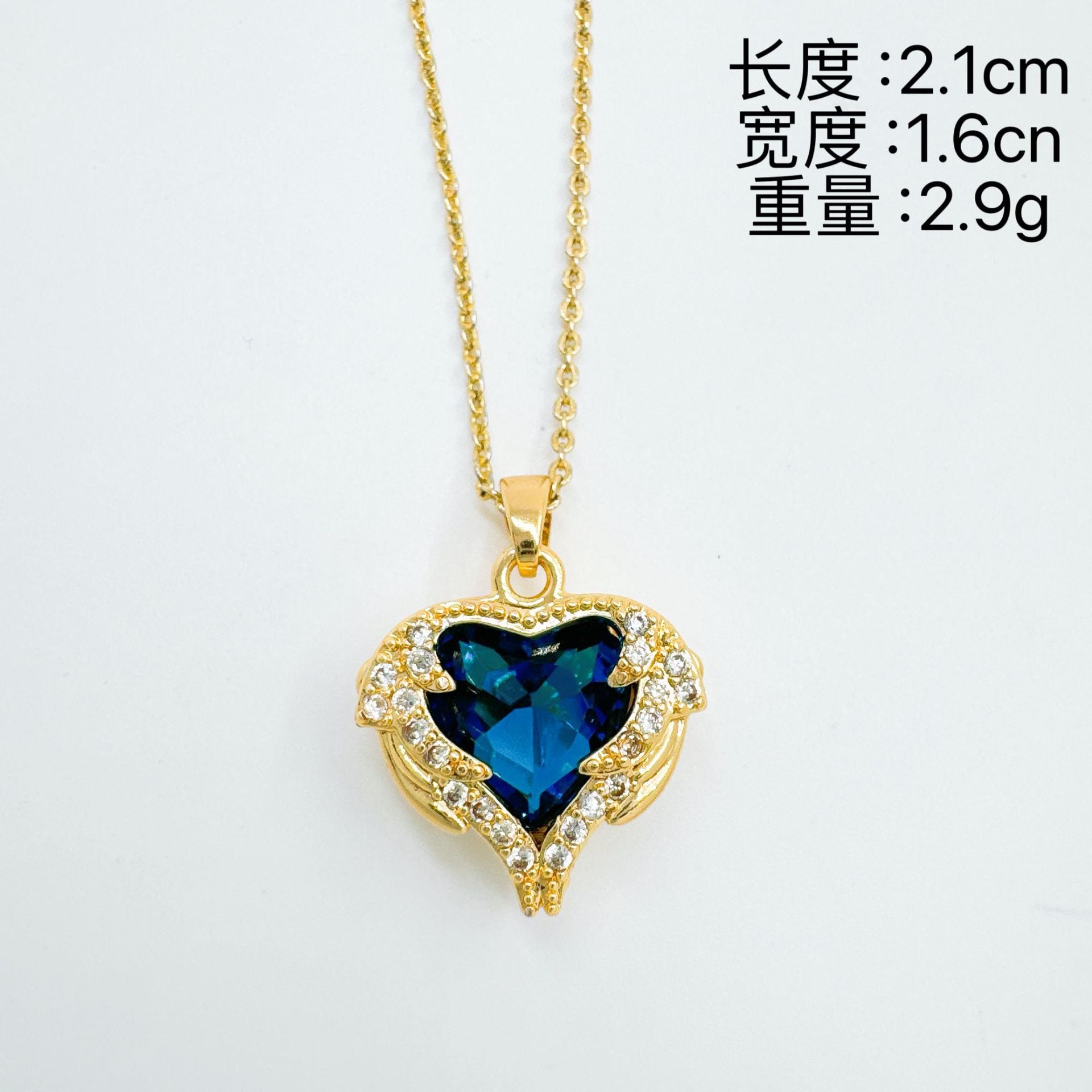 Wholesale European Style Heart Of Ocean Pendant Necklace Gold Plated Copper Zircon Women S Fashion Accessory Gift