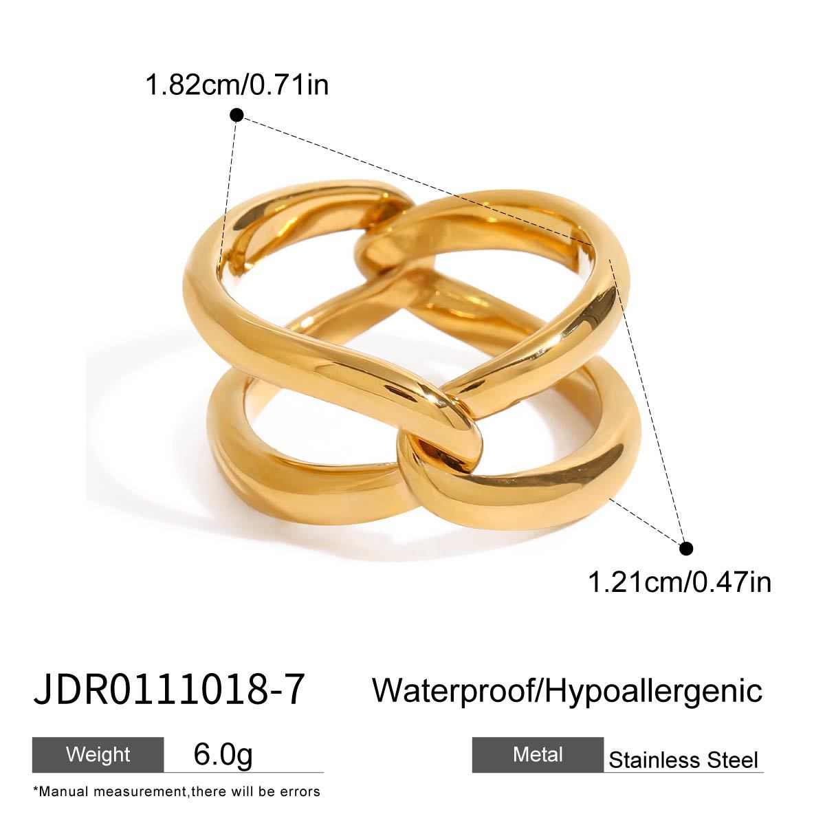 Wholesale 18k gold stainless steel gold and silver color matching ring