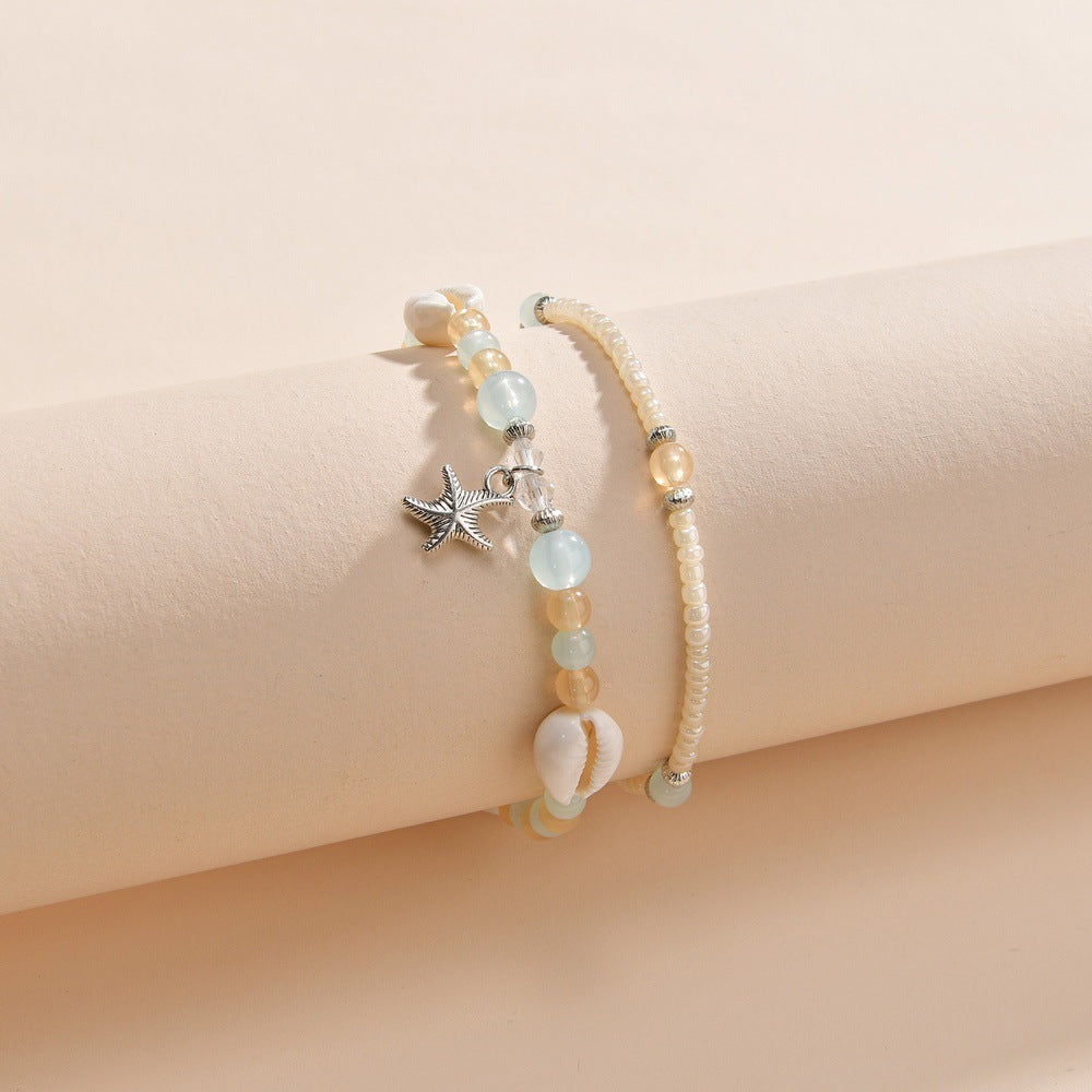 Wholesale Fashion Ocean Style Alloy Starfish Pendant  Anklet