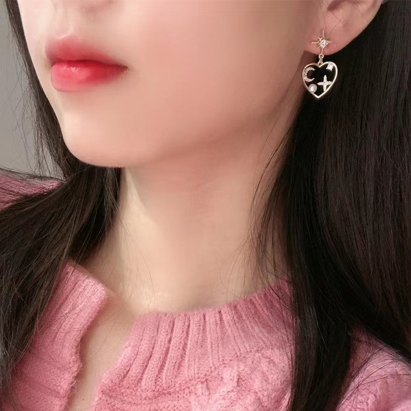 Wholesale S925 Silver Needle Pearl Earrings Star Moon Heart Earrings ACC-ES-JiuW005