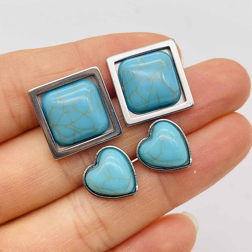 Wholesale Stainless Steel Vintage Turquoise Earrings ACC-ES-CY013