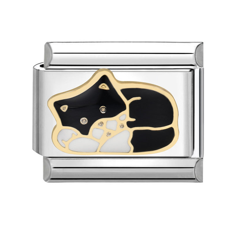 Wholesale Italian Charm Bracelet 9mm DIY Splicing Removable Stainless Steel Black Series Composable Bracelet