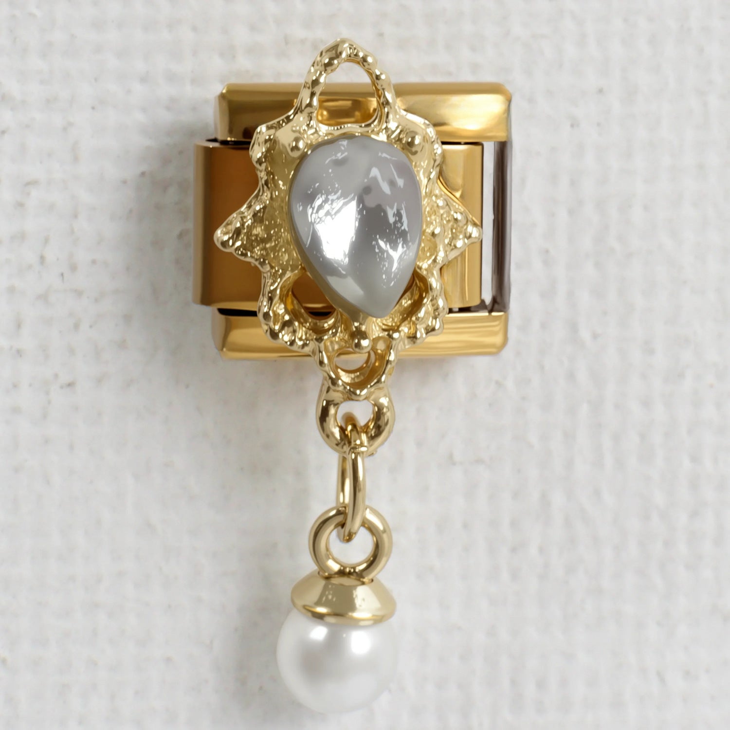 Wholesale 5pcs/ pack Makeup &  Accessories Enamel Italian Charms Single Section Creative Stainless Steel Composable Bracelet