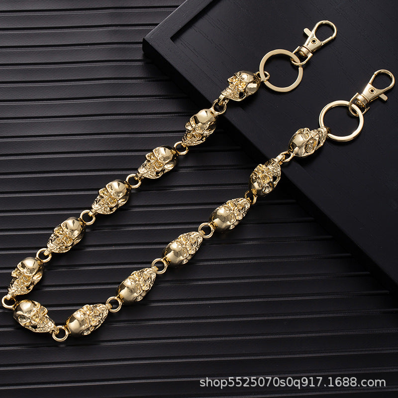 Wholesale Metal Skull Denim Pants Chain Necklaces