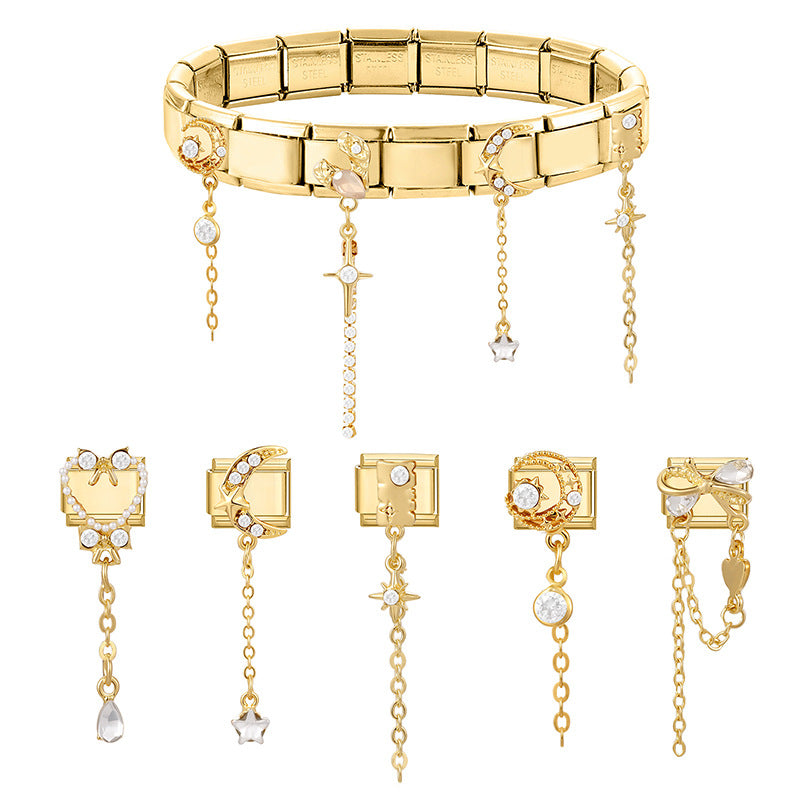 Wholesale Italian Modular Multifunctional Connectable Stylish Creative Fresh Exquisite Accessory Geometric DIY Bracelet Jewelry