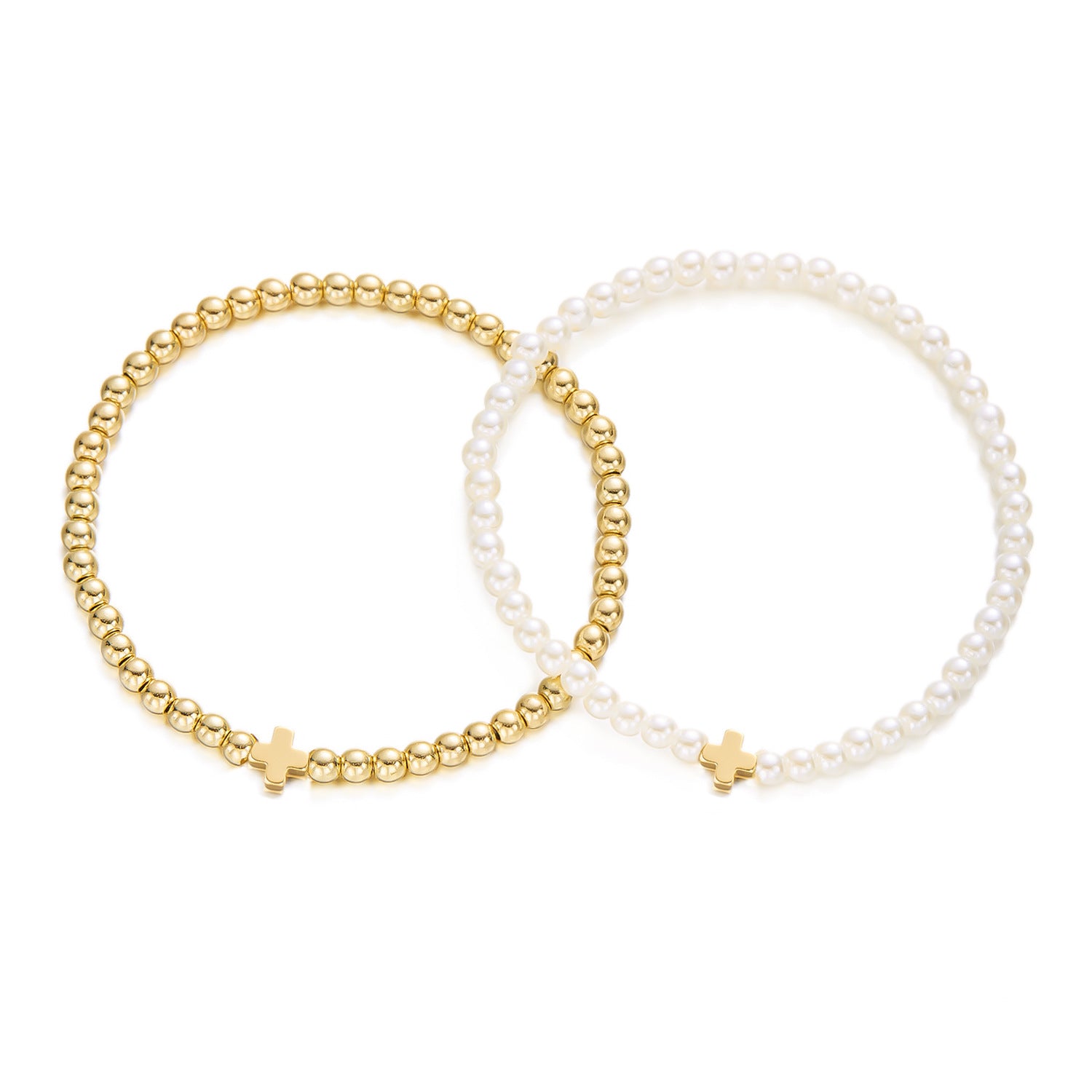 Wholesale  Light Luxury Love Heart Pearl Double Layer Bracelet